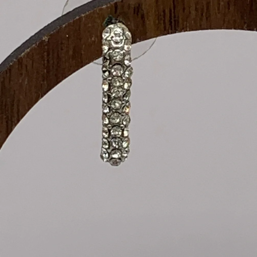 Minimalist Rectangular Crystal Earrings